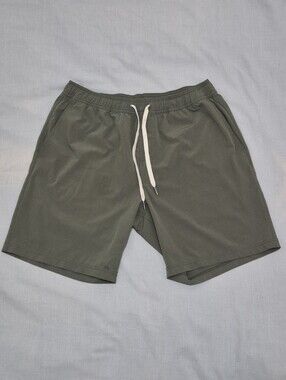 Fair Harbor Olive Green Mens Athletic Drawstring Shorts